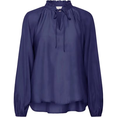 Regular fit blouse met druppelvormige hals, model 'KARLANI'