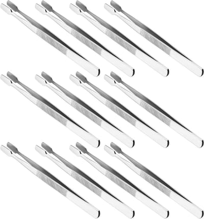 Philatelie Pincetten - Verzamel Pincetten - Postzegels Hanteren - Roestvrij Staal - 12 Stuks - Zilver