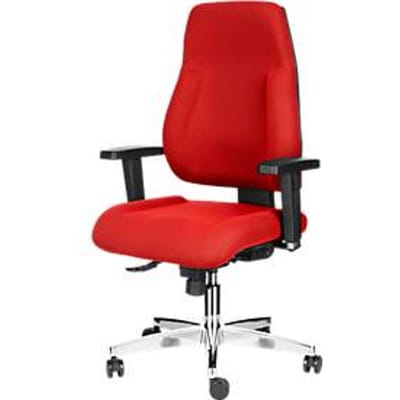 Topstar bureaustoel FEEL GOOD, synchroonmechanisme, zonder armleuningen, hoge rugleuning, grote kuipzitting, rood