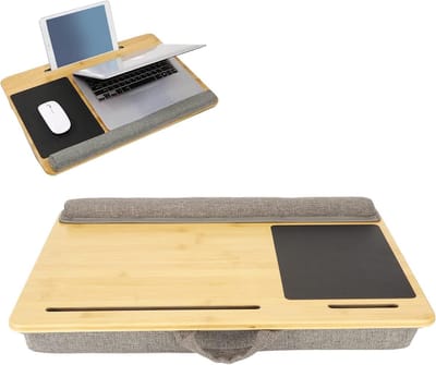 EGoods - Lap Desk met Kussenkussen en Ingebouwde Sleuf - Lichtgewicht - Past Tot 18,5 Inch Laptop.