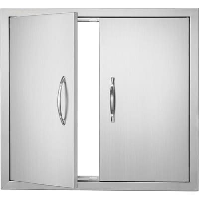 Porte d'accès îlot BBQ 660x609 mm Porte de cuisine extérieure Acier Inoxydable