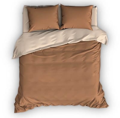 Satin d'Or Reverso Dekbedovertrek - Tweepersoons - 200x200/220 cm - Cappuccino/Ivoor
