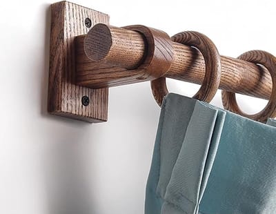 Gordijnroede Hout - Verstelbare Staaf - Raambekleding Ophangen - Wandmontage Ontwerp - Tot 180cm - Walnoot