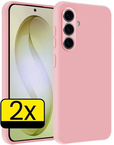 Hoesje - 2 Stuks - Geschikt voor Samsung Galaxy S26 - Sterk & Shockproof - Case Siliconen - Back Cover - Telefoon Hoes - Telefoonhoesjes - Lichtroze