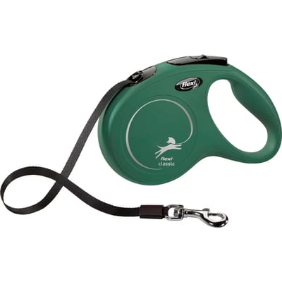 Flexi rollijn classic tape olijfgroen S - flexi lijn - groen - green - TOT 15kg