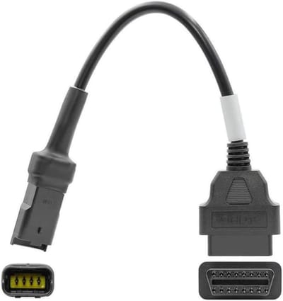 Motorfiets Diagnosekabel - OBD Kabel - Motoronderhoud - 4-pins naar OBD2 - 16 cm - Zwart