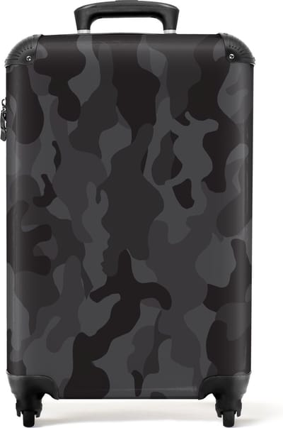 NoBoringSuitcases.com® - Koffer camouflage grijs - Trolley - 55x35x25
