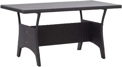 Tuintafel Zwart Polyrattan 120x70 cm - Weerbestendig en Onderhoudsarm Buitenmeubel