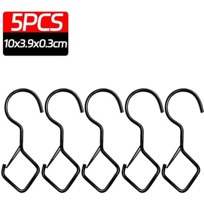1/10 stuks S-vormige haak met gesp winddicht tuin metaal hangende sluiting keuken pannenrek kaststang kleding opberg hanger haken