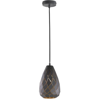 Trio Lighting Buiten antraciet, binnen goud - hanglamp Onyx