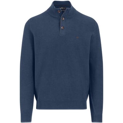 Fynch-Hatton Trui Troyer Button Allover Texture Night / male