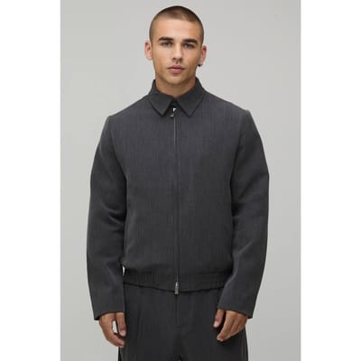 Herringbone Relaxed Fit Tailored Co-Ord Jacket | Black | Size XS