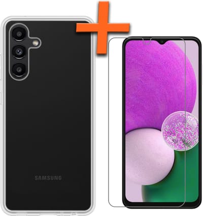 Hoes - Met Screenprotector - Geschikt voor Samsung Galaxy A13 5G - Sterk & Shockproof - Back Cover - Siliconen Case - Telefoon Hoes - Transparant