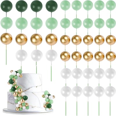 45 Stuks Ballon Cake Topper Decoraties, Parels en Mini Ballonnen voor Verjaardagen en Bruiloften, Kleurrijke Cake Decoraties en Cupcake Prikkers