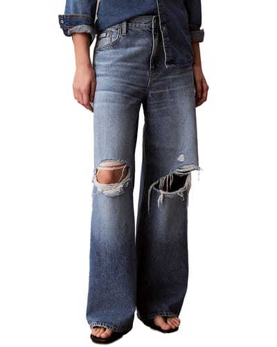 Low Rise Baggy Slash Jeans