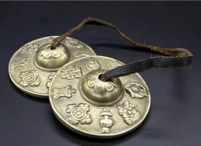 Tingsha Bekkens - Meditatie Bellen - Spirituele Oefening - Puur Resonerend Geluid - 6 cm - Design 04