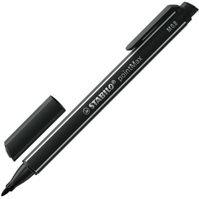STABILO pointMax - Hardtip Fineliner 0,8 mm - Met Nylon Tip - Zwart - per stuk