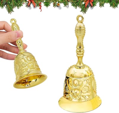 Tafelbel - Handbel Service - Aandacht Trekken - Helder Geluid - 12 x 5.5 cm - Goud