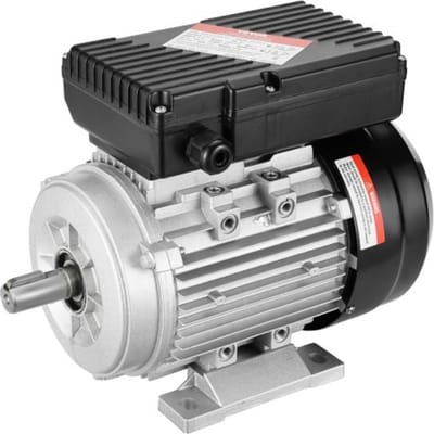 VEVOR 0,55 kW elektromotor 1400 tpm, AC 220-240 V, 4,5 A, 80 B3 frame, luchtcompressormotor, eenfase, 19 mm spline-as, voorwaartse/achterwaartse rotatie voor landbouwmachines en algemene apparatuur