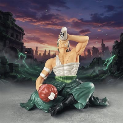 Perfect One Piece Zittende houding Luffy Resonantie Wijnemmer Vlees eten Luffy Drinken Solon Model Ornament Handgemaakt groen