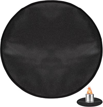 SnelShoppen - 20" Vuurplaats Mat voor Desktop, Ronde Vuur Mat voor Solo Stove, Vuurvaste Grill Mat 3-Laags Wasbare Beschermmat voor Buiten Barbecue Gr