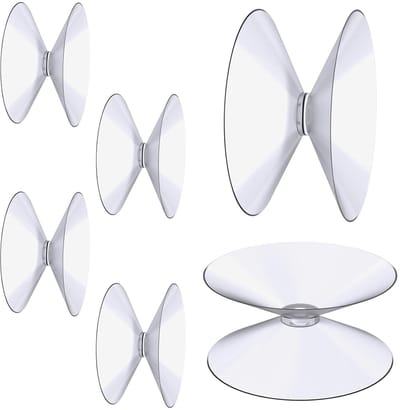 Dubbelzijdige zuignappen, 6 stuks 4 cm transparante zuignappen, extra sterke PVC kunststof hangende gordijn isolerende zuignap voor glazen tafelspiegel, kamerraamspiegel