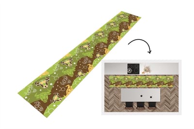 Keukenloper - Loper keuken - Stier - Zodiac - Groen - Patroon - 300x50 cm - Keukenloper vinyl