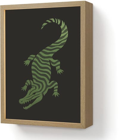 Wandlamp 30x40 cm - Oplaadbaar - Krokodil - Groen - Tijgerachtig - Strepen - Wandlampen binnen woonkamer - Slaapkamer lamp - Decoratieve nachtlamp - Vloerlamp draadloos