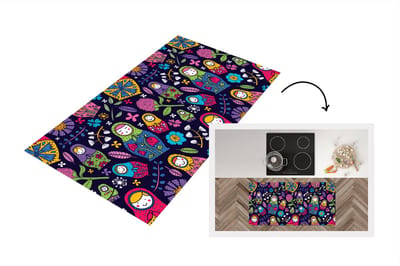Keukenloper - Loper keuken - Matroesjka - Rusland - Bloemen - 120x60 cm - Keukenloper vinyl