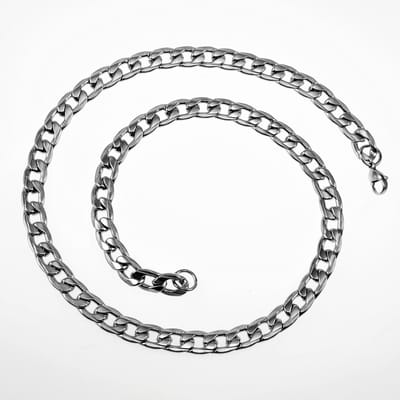 60cm x 9mm Gedetailleerde Ketting Heren - RVS Zilverkleur - Cubaanse Schakelketting