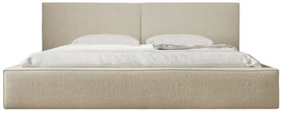 Bed 06 - Gestoffeerd tweepersoonsbed met bouclé overtrek - 140x200 cm - Elegant en comfortabel - Beige (Anthology 3)