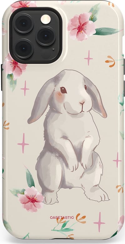 Casetastic Hoesje Geschikt voor Apple iPhone 12/12 Pro Magsafe - Stijlvolle Beschermende Duo-layer Case - Klein konijntje