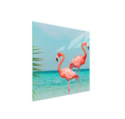 TMK ArtDeko - Beschermende Glazen Plaat - 50x52 cm - Flaming