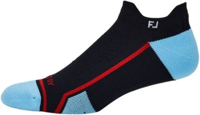 Footjoy Heren Golfsokken Tech D.R.Y. Roll Tab Navy Blauw Rood 39-46