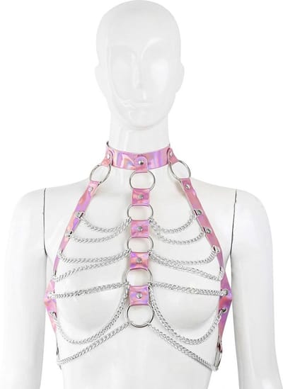 Fixxx - Kettingen Top - Lakleer - One Size - Reflection - Lichtroze