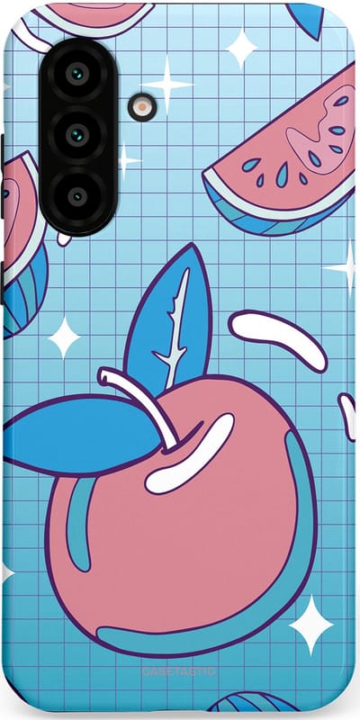 Casetastic Hoesje Geschikt voor Samsung A56 / A36 - Stijlvolle Beschermende Duo-layer Case - Fruitige appel ruitjes
