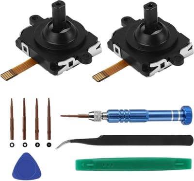 EEEKit Joystick Vervangende Kit Compatibel met Oculus Quest 2 Controller, 10-in-1 Links en Rechts Joystick Analoge Duim Stick Reparatie Tool voor VR Controller