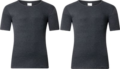 Gentlemen - 2 heren thermo T-shirts - korte mouw - antraciet - maat S
