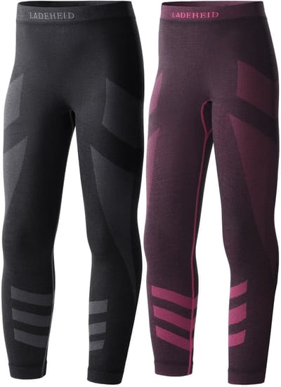 Ladeheid Thermobroek 2 Pack Set - Thermo ondergoed - Kinderen - Jongen - Meisjes – Grafiet/Rosa – 146-152 - LA-LA40-KIDS-Pants-2B