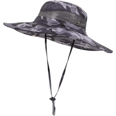 Chapeau de soleil à séchage rapide UPF50 +, casquette de Protection solaire pour hommes et femmes, randonnée, pêche, jardinage, Safari gris foncé