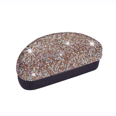 Dailygoods- Zonnebril Etui Hardcase - Brillenkoker met Diamant Strass - Zonnebril Organizer - Opvouwbaar - Vochtbestendig - Robuust en Elegant