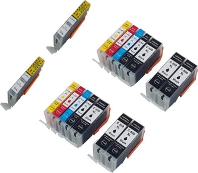 KATRIZ® huismerk inkt Canon PGI550XL/CLI551XL (Met 551XL grijs) | voor Canon Pixma IP 8750/Pixma MG6300/Pixma MG6350/Pixma MG7150/Pixma MG 7550 |(16 stuks)