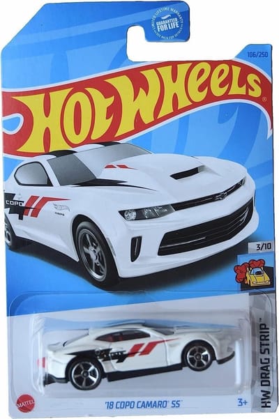HOT WHEELS 18 COPO CAMARO SS WHITE 106/250 1:64 HW DRAG STRIP 3/10