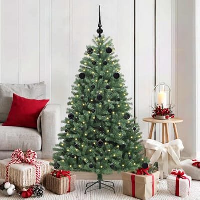 vidaXL - Kunstmatige - Hinged - Kerstboom - Groen - 150 - cm - PVC - en - Metalen