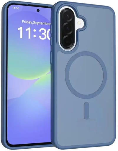 Hoesje Geschikt voor Samsung Galaxy A37 - Compatibel met MagSafe / Qi2 - Matte Beschermhoes - Back Cover met Magneet - Blauw