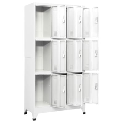 vidaXL - Lockerkast - met - 9 - vakken - 90x45x180 - cm - staal - grijs