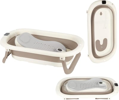 Opvouwbaar Babybad met Ligstoel - Draagbaar en Inklapbaar Kinderbad met Thermometer