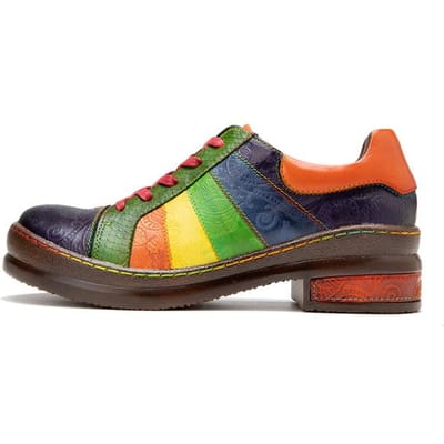 Nouvelles chaussures pour femmes couleur couture femmes bleu Oxford chaussures femmes chaussures plates main frottant couleur couture printemps véritable cuir 41