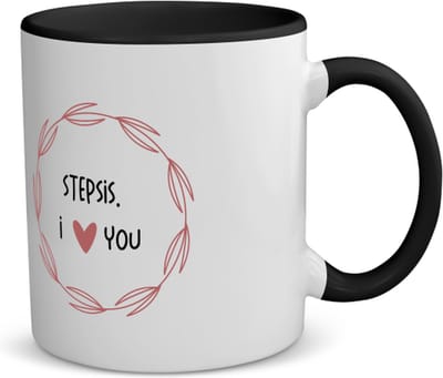 Akyol - stepsis i love you koffiemok - theemok - zwart - Zus - de liefste stiefzus - verjaardagscadeau - verjaardag - cadeau - cadeautje voor zus - zus artikelen - kado - geschenk - gift - 350 ML inhoud