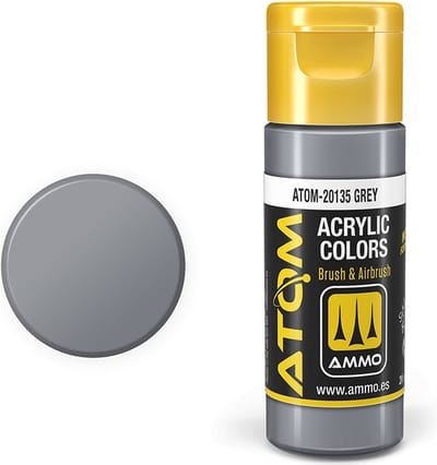 AMMO by Mig Jimenez Hobbyverf Acrylverf - MIG 20135 ATOM - Grey - Acryl - 20ml Verf flesje - 20 ml